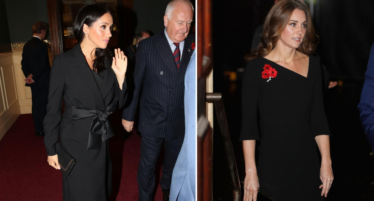 Meghan and Kate pay tribute to fallen heroes at the Festival of Remembrance (Getty)