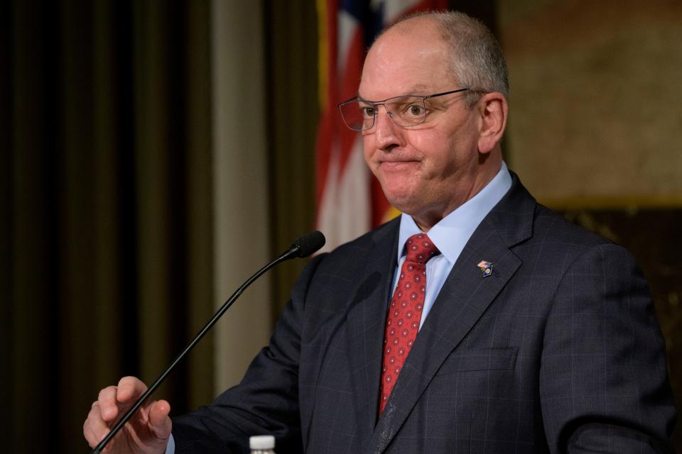 Louisiana Gov. John Bel Edwards speaks about the investigation into the death of Ronald Greene in Baton Rouge Tuesday, Feb. 1, 2022.