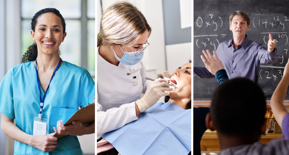 Nurse, dentist and teacher