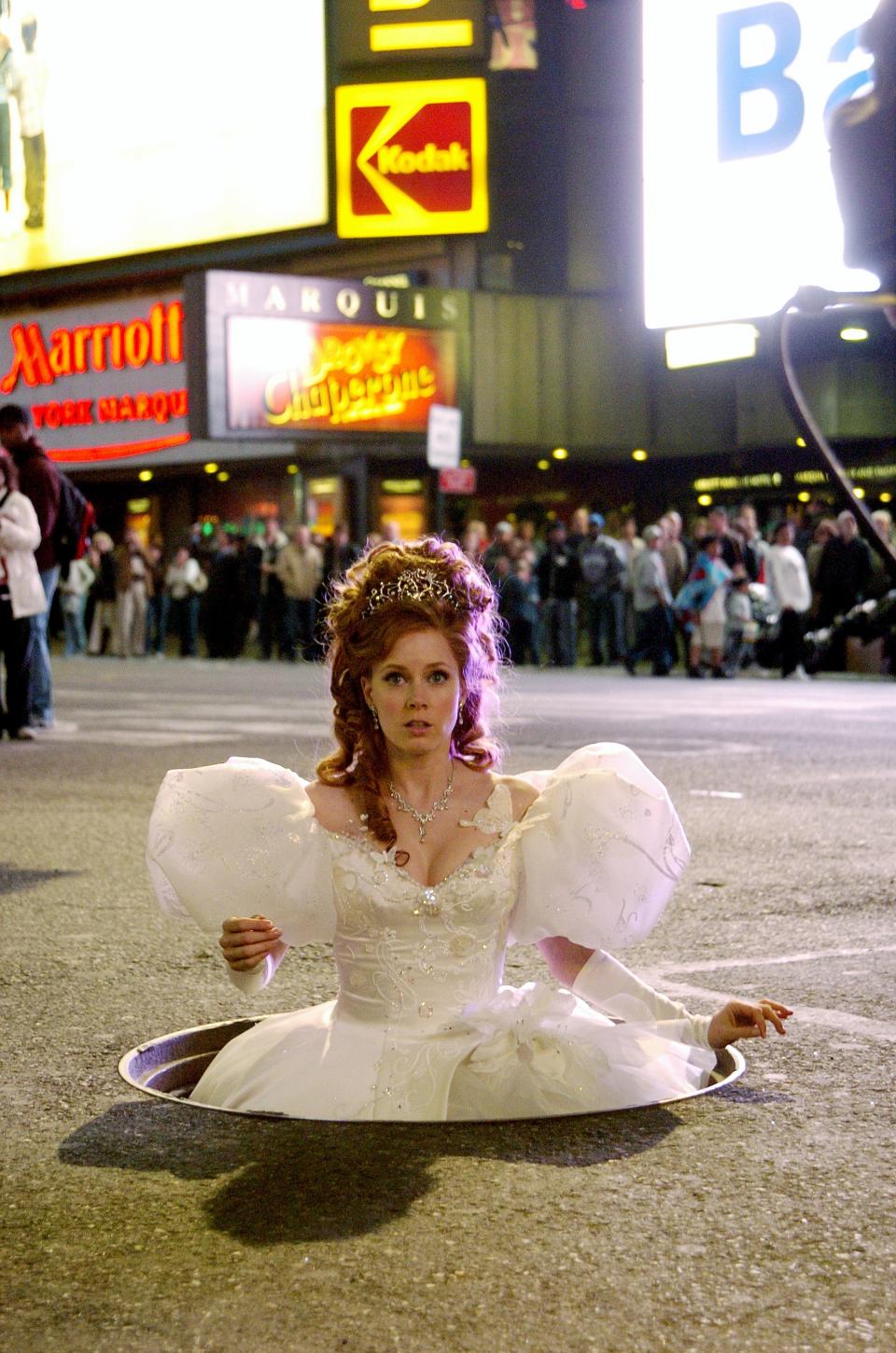 <h1 class="title">Amy Adams comes out of a manhole on the first night of filmi</h1><cite class="credit">Richard Corkery/NY Daily News Archive via Getty Images</cite>