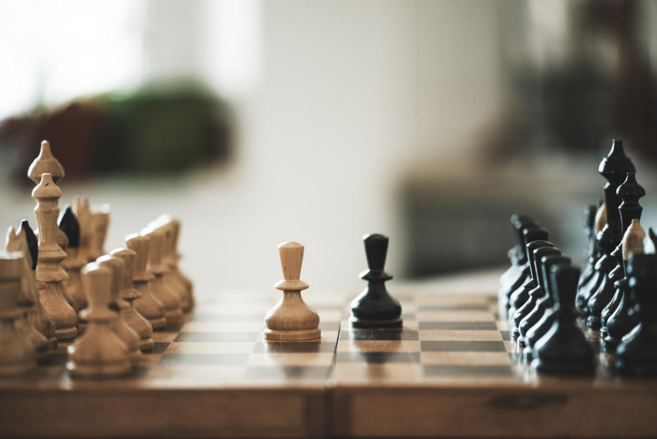 Close-Up Of Chess Pieces