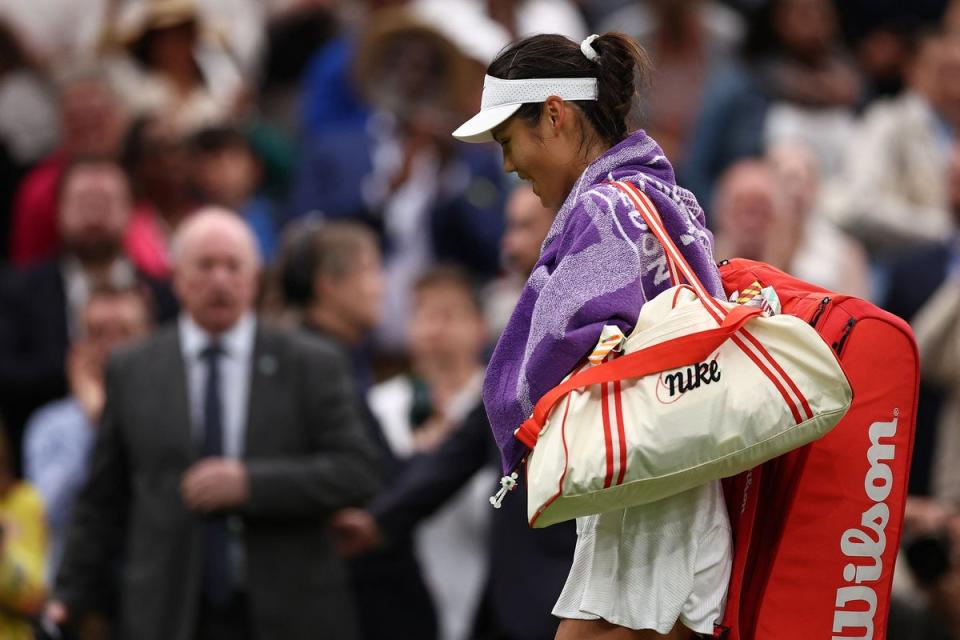 Emma Raducanu exits SW19 before the second week (AFP via Getty Images)