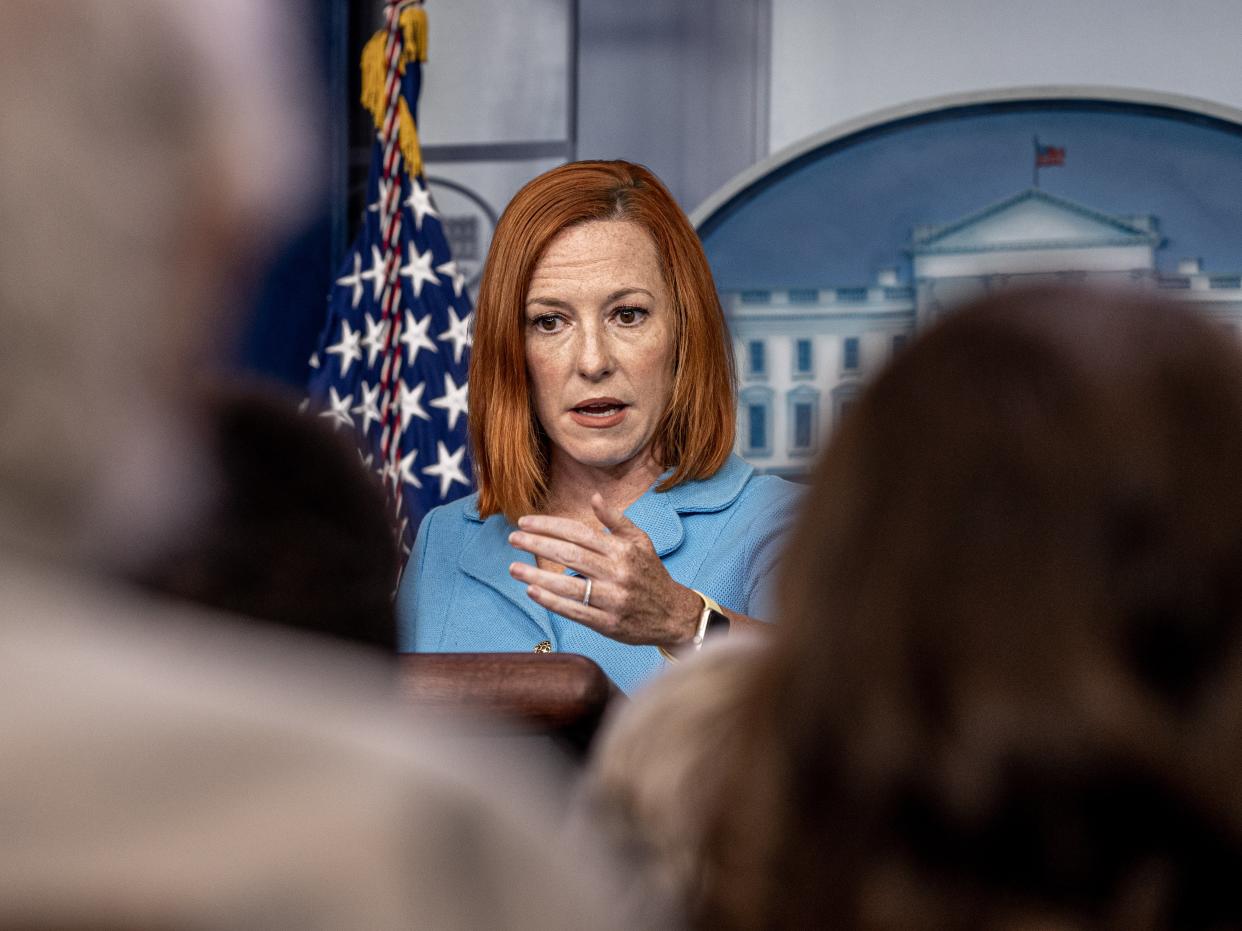 White House Press Secretary Jen Psaki speaks at a daily press briefing at the White House in Washington, DC, USA, 10 August 2021.   (EPA)