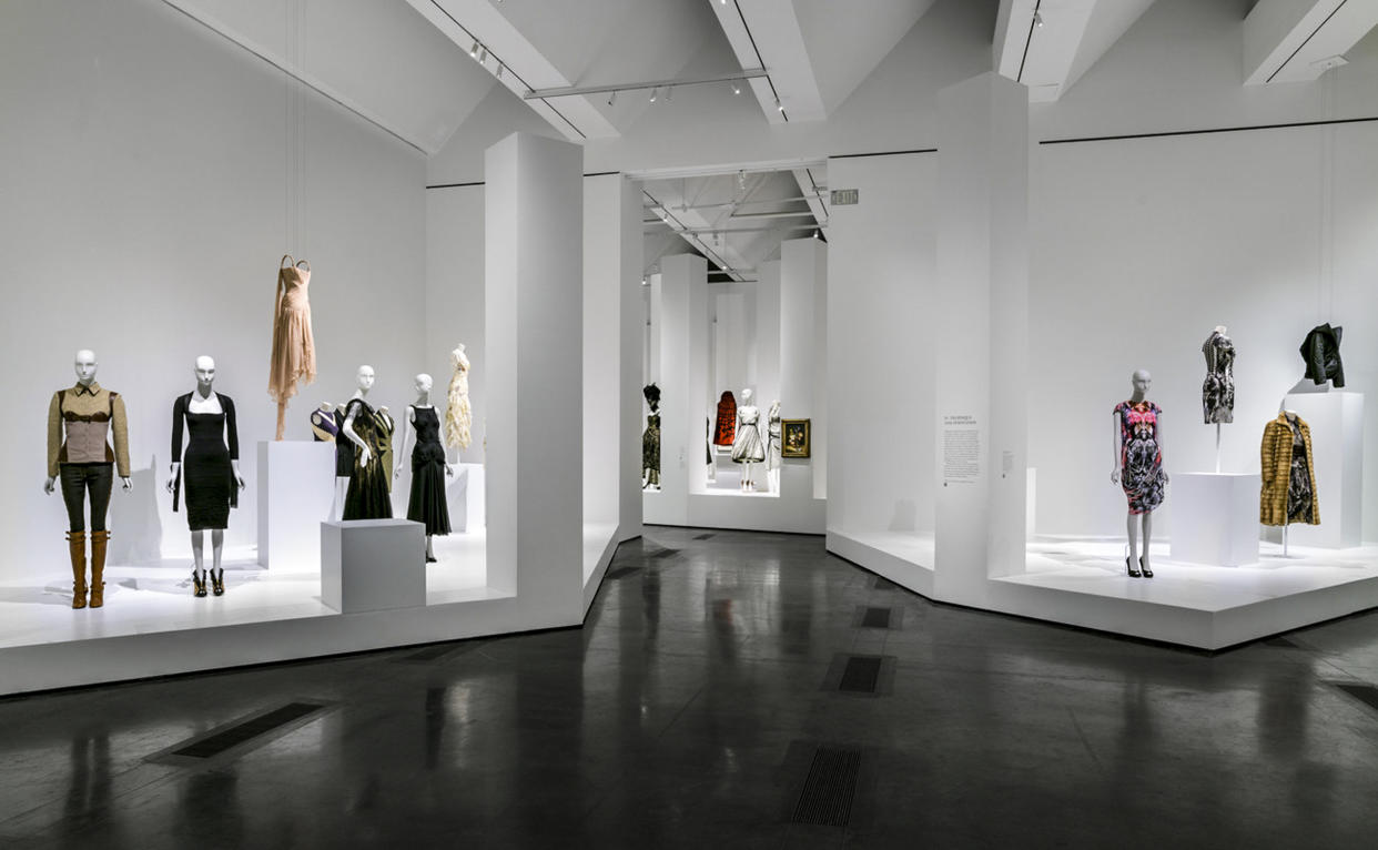 Image: An installation view of Lee Alexander McQueen: Mind, Mythos, Muse. (via Los Angeles County Museum of Art)