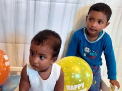 Pavinya Nithiyakumar, aged 19 months, Nigish Nithiyakumar, aged three, who were both found suffering from stab wounds at their home address in Aldborough RoadPA