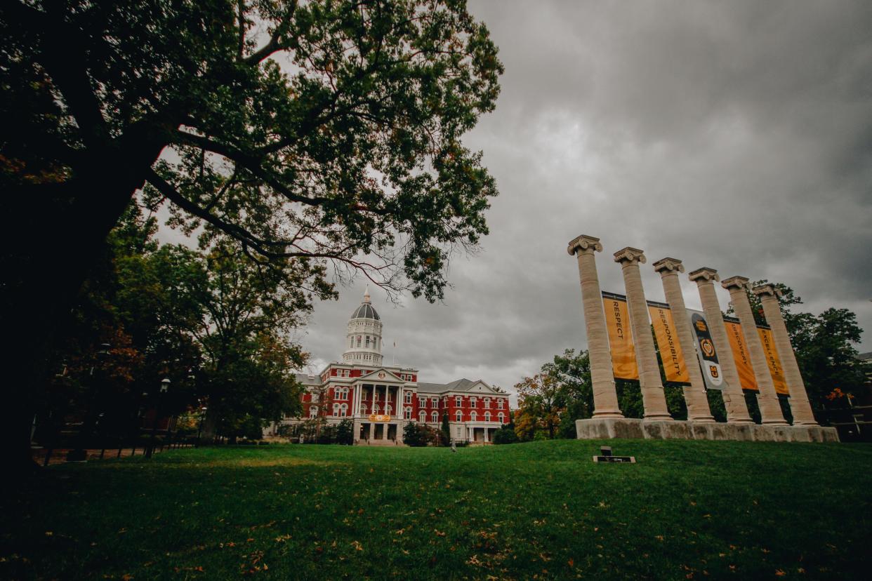 A storm begins to roll over the Francis Quadrangle on the University of Missouri campus in late October.