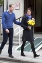 LONDON, ENGLAND - DECEMBER 06: Catherine, Duchess of Cambridge and Prince William, Duke of Cambridge leave the King Edward VII hospital where she has been treated for hyperemesis gravidarum, extreme morning sickness at King Edward VII Hospital on December 6, 2012 in London, England. (Photo by Julian Parker/UK Press via Getty Images)