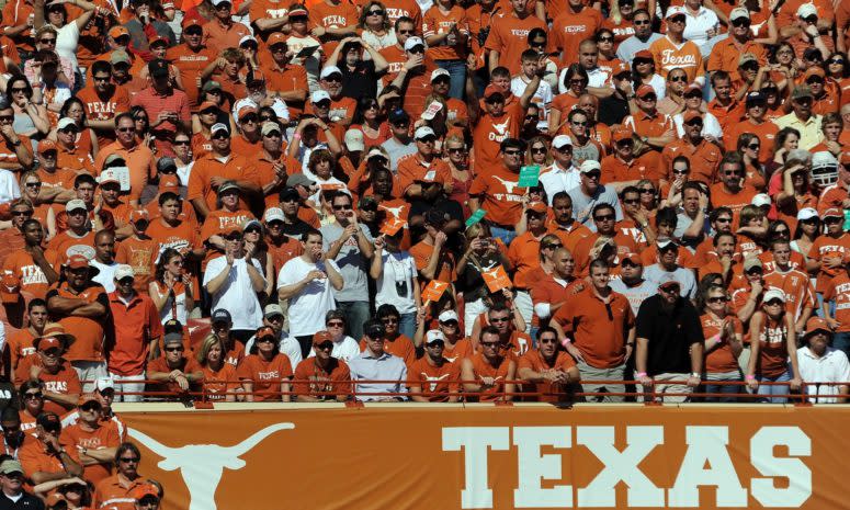 General view of the fans at Memorial Stadium in Texas.