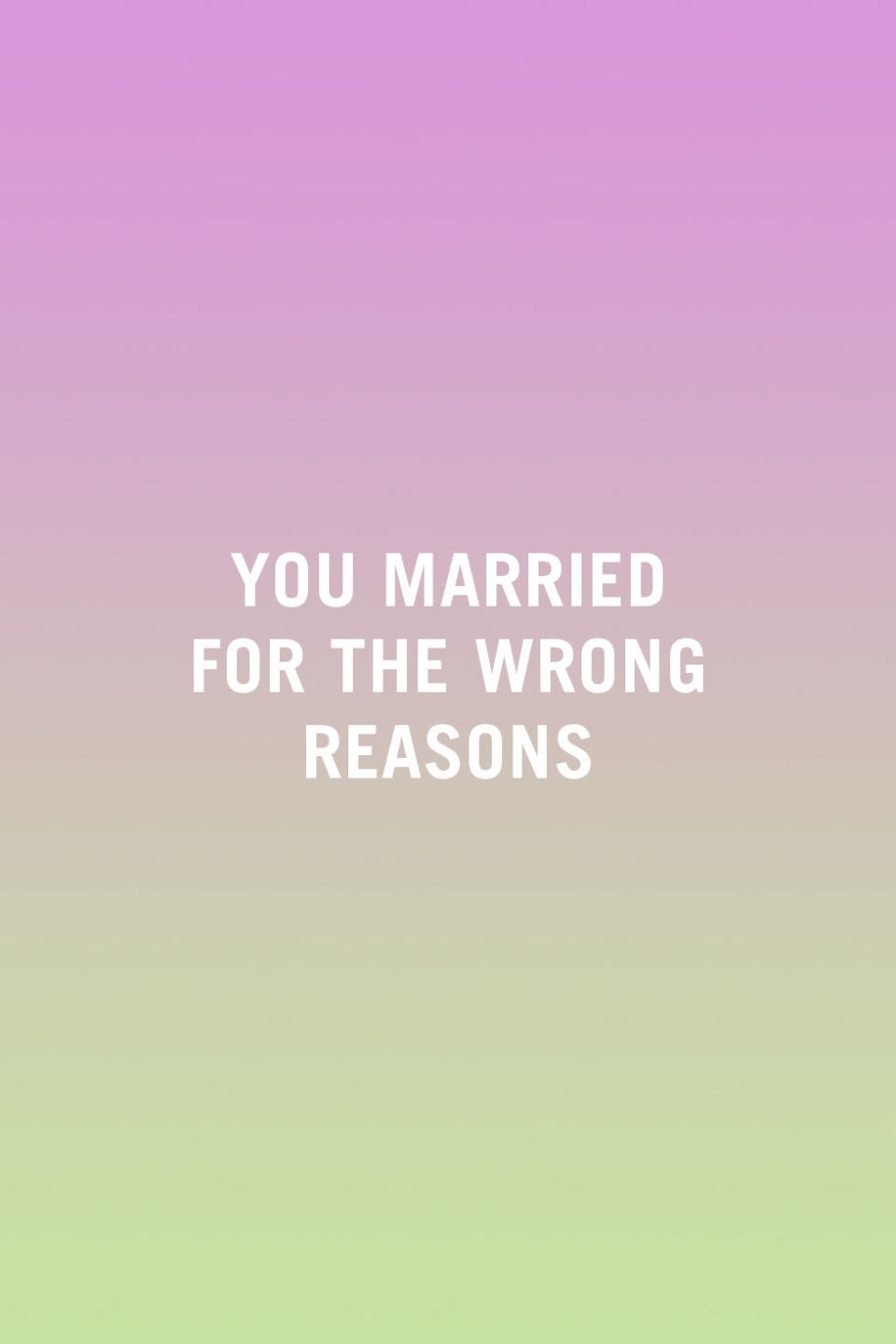 <p>"Marrying for the wrong reasons, like for the money or settling to not be alone, leads to an unstable foundation. At some point, the couple will realize they aren't compatible or one might start to love themselves more and want to be with someone who fulfills their needs as they start to value themselves." —<em><a rel="nofollow noopener" href="http://eliciamiller.com/" target="_blank" data-ylk="slk:Elicia Miller;elm:context_link;itc:0;sec:content-canvas" class="link ">Elicia Miller</a>, Core Emotional Healing Expert</em></p>