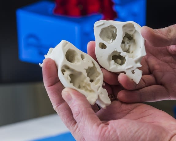 A close-up of the 3D printed heart