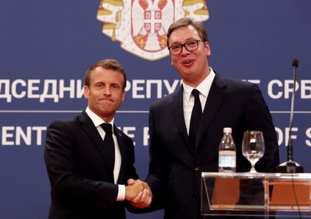 French President Macron visits Serbia