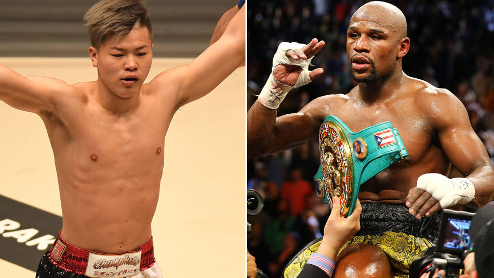 Nasukawa and Mayweather. Image: Getty