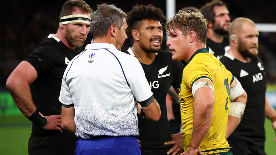 Wallabies captain Michael Hooper was targeted by the All Blacks. (Photo by Cameron Spencer/Getty Images)