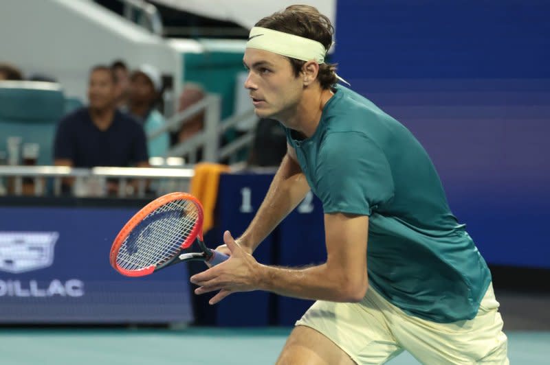 No. 12 Taylor Fritz is the highest-seeded American in the men's singles circuit at the 2024 Australian Open. File Photo by Gary I Rothstein/UPI