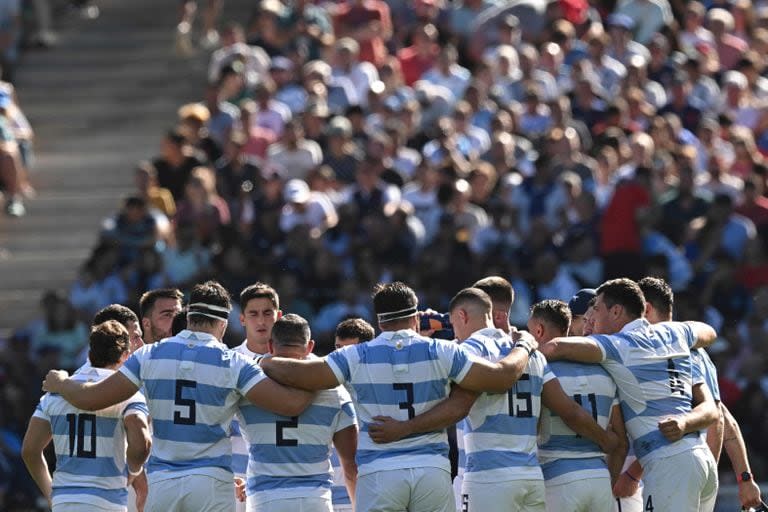 Los Pumas, antes del enfrentamiento con Chile en el último Mundial, en un partido disputado en Nantes