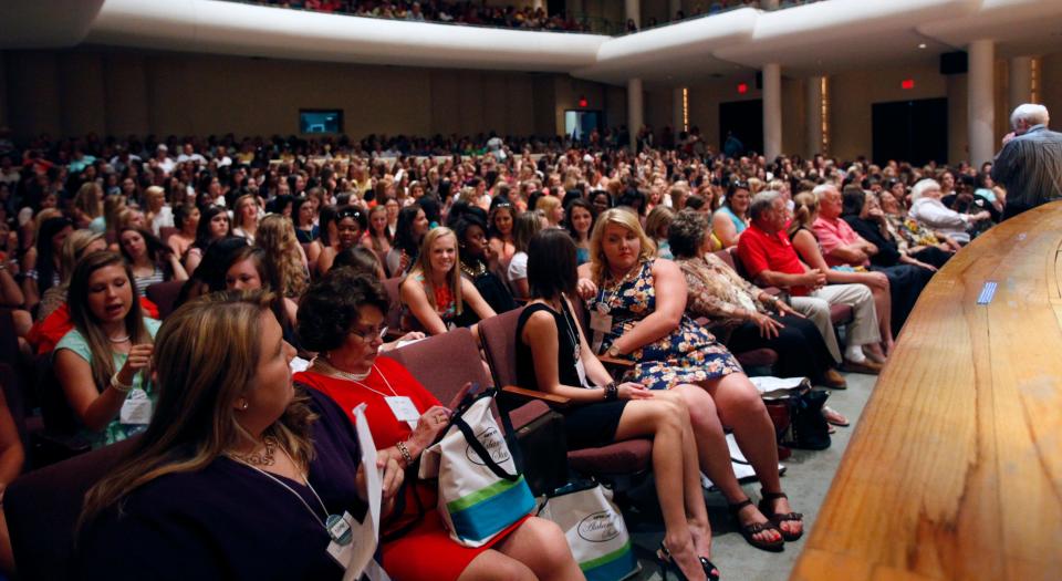 High school students from across the state convened in the Moody Music Building on the University of Alabama campus  for the opening ceremony of  Alabama Girls State in this 2014 file photo. Girls State is being held this year in Troy. [Staff file photo]