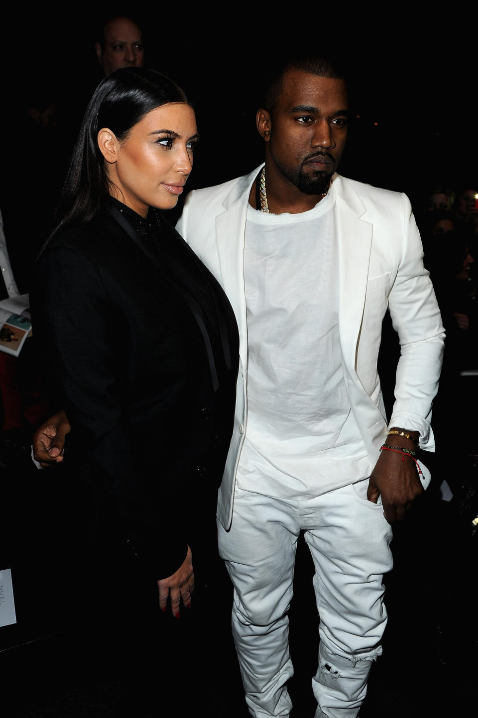 PARIS, FRANCE - MARCH 03: Kim Kardashian and Kanye West attend Givenchy Fall/Winter 2013 Ready-to-Wear show as part of Paris Fashion Week on March 3, 2013 in Paris, France. (Photo by Pascal Le Segretain/Getty Images)