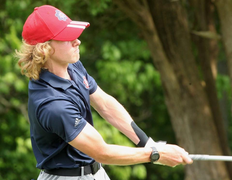 BNL senior Trevin Hutchinson muscles up on a shot Saturday during the HHC Match at Otis Park.