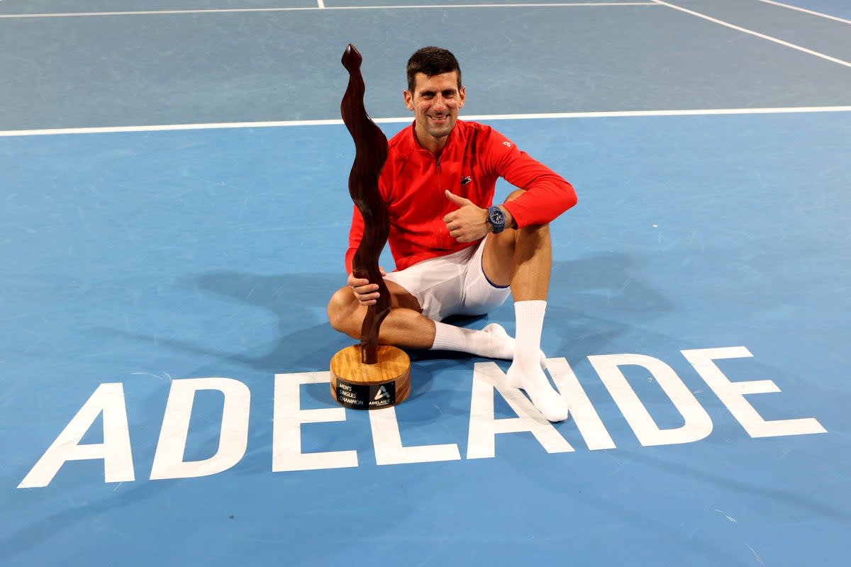 Novak Djokovic won his first tournament of the year in Adelaide (Kelly Barnes/AP) (AP)