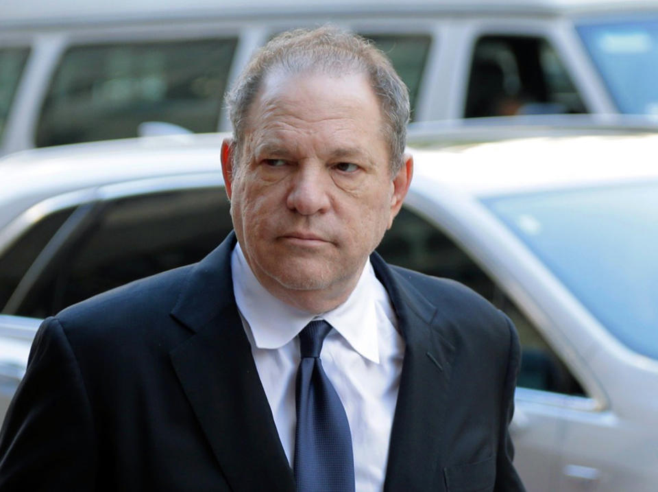 FILE - In this July 9, 2018 file photo, Harvey Weinstein arrives for a pre-trial hearing in New York. Weinstein's trial begins Monday, Jan. 6, 2020, more than two years after a torrent of women began accusing him of misconduct. (AP Photo/Seth Wenig, File)