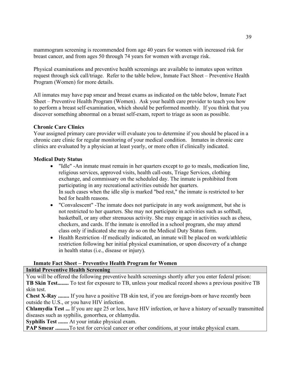 Federal Prison Camp Bryan orientation handbook