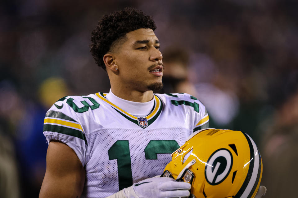 Allen Lazard of the Green Bay Packers will cough up some cash after a Week 16 celebration. (Photo by Scott Taetsch/Getty Images)
