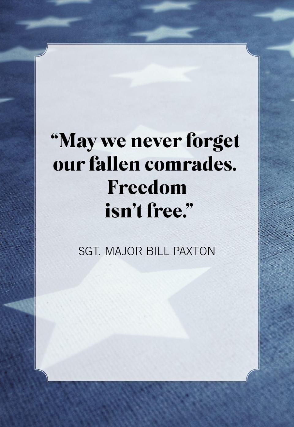 memorial day quotes sgt major bill paxton