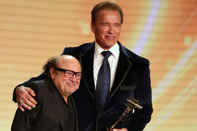 Christian Charisius/picture alliance via Getty Danny DeVito and Arnold Schwarzenegger on Feb. 27, 2015