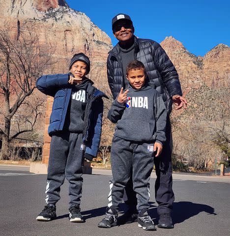 <p>Jackie Jackson/Instagram</p> Jackie Jackson with his sons