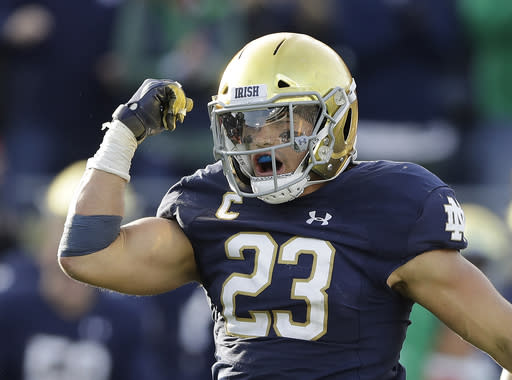 Drue Tranquill and the Notre Dame defense have a big task on their hands in stopping the Clemson offense. (AP)