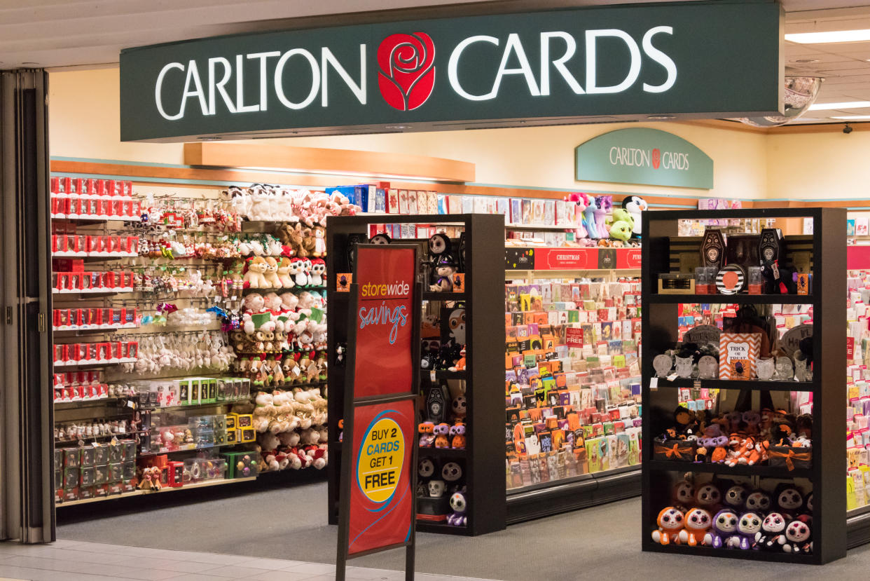 TORONTO, VILLA CLARA, CANADA - 2015/10/13: Carlton Cards gifts and greeting cards store in Toronto.  Carlton Cards founded by Harry Harshman in 1920 is Canadas no. 1 greeting card company. (Photo by Roberto Machado Noa/LightRocket via Getty Images)