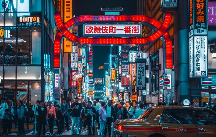 A busy street in Tokyo