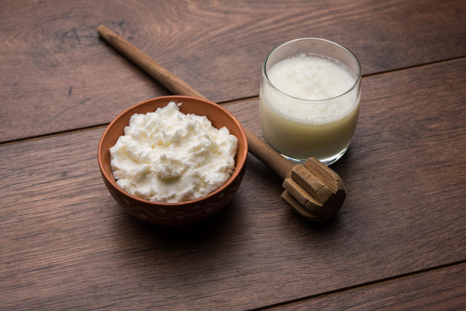 Homemade white Butter or Makhan/Makkhan in Hindi, served in a bowl. selective focus