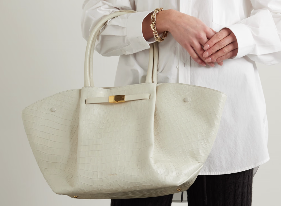 DeMellier + NET SUSTAIN New York croc-effect leather tote. (PHOTO: Net-A-Porter)