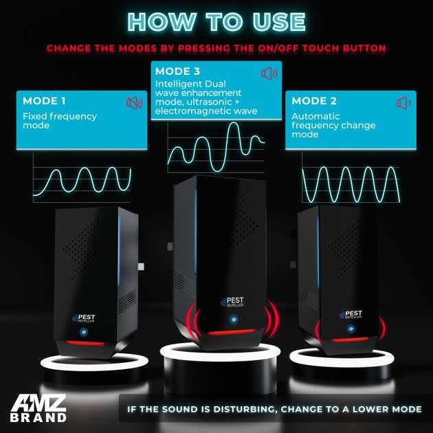 The AMZ Pest Repeller has three different settings