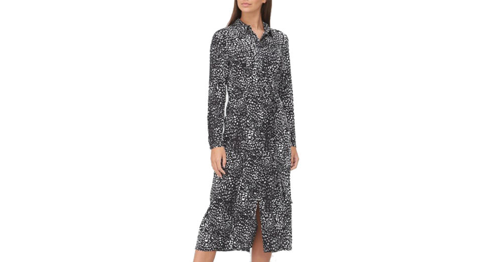 V by Very Printed Long Sleeve Shirt Dress