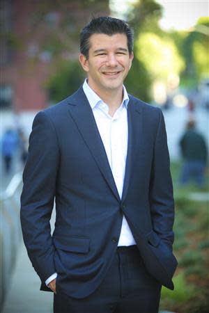 Travis Kalanick, CEO of the popular car sharing app Uber, is seen in an undated handout photo. UberX on March 14, 2014 expanded the insurance coverage it offers to ridesharing drivers, a step towards easing U.S. Regulators and lawmakers' concerns and creating broader acceptance of the services. REUTERS/Courtesy of Uber/Handout