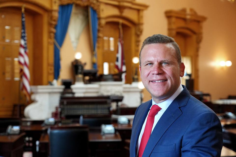 Ohio Right to Life President Mike Gonidakis, pictured in 2022 at the Ohio Statehouse, played a central role in reshaping abortion access in Ohio for more than a decade.