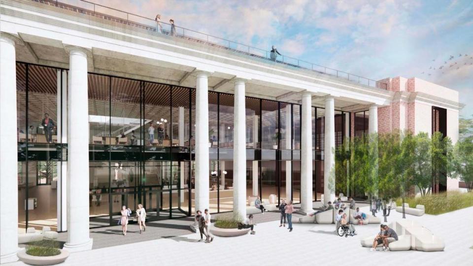 A rendering of the George Lawrence Abernethy Library at Davidson College