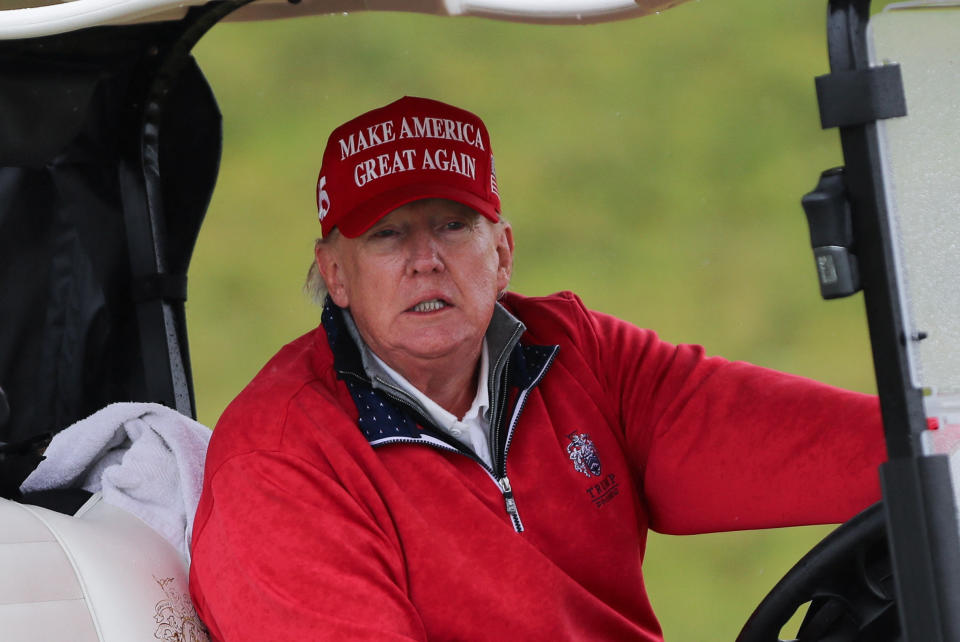 Trump at one of his golf courses in Doonbeg, Ireland