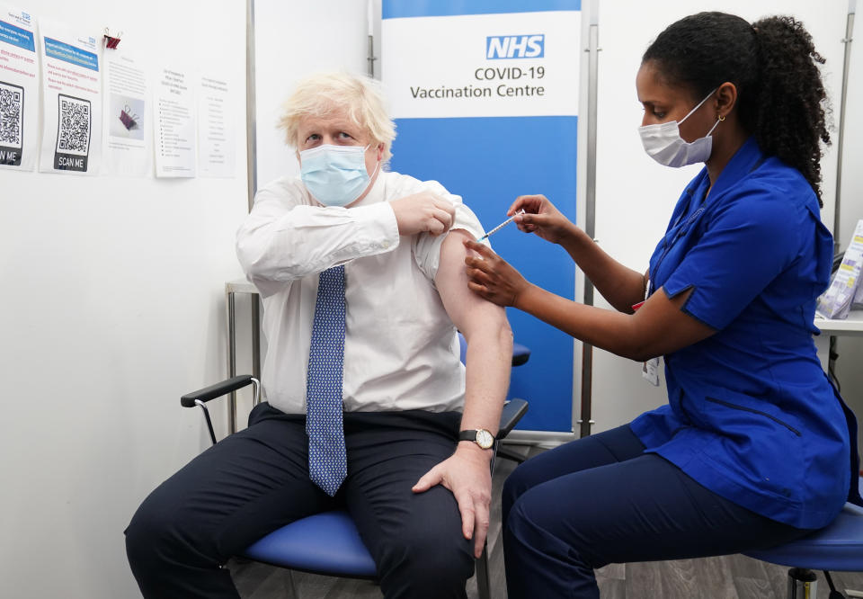 Prime Minister Boris Johnson is one of many people in the UK to have been given a booster dose of vaccine. (Paul Edwards/PA)