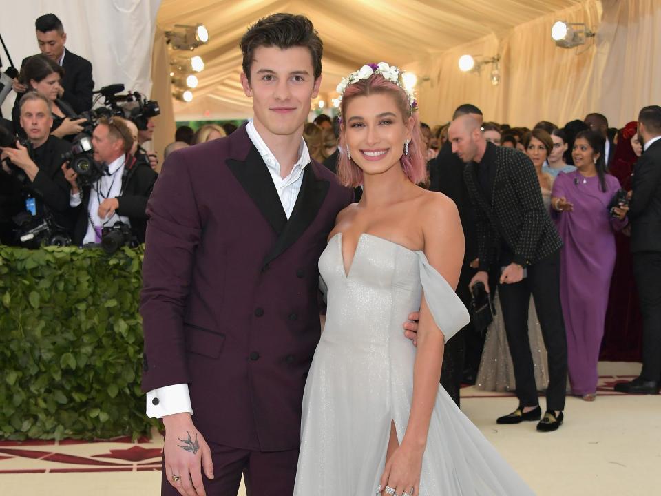 Shawn Mendes and Hailey Baldwin at the Met Gala 2018