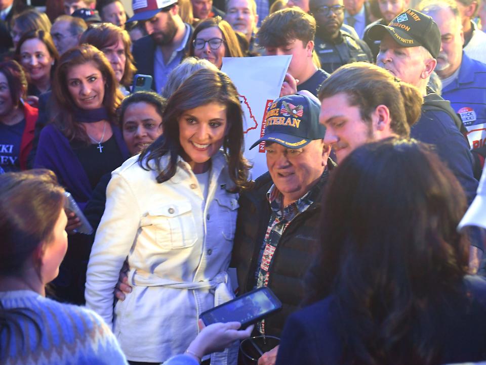 Nikki Haley, GOP presidential hopeful, campaigned in Rock Hill, S.C. on Sunday, Feb. 18, 2024. The former South Carolina governor and United Nations ambassador spoke at the Magnolia Room. After the event: Haley took time to take pictures and greet guests.