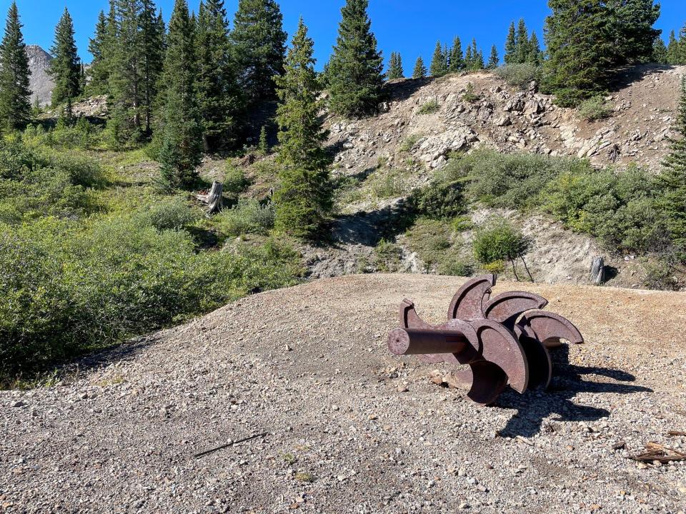 A relic from the old mine along the Mayflower Gulch trail.