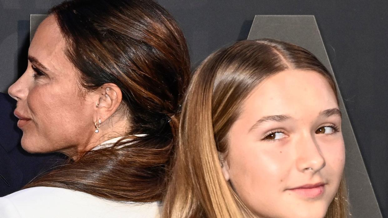 Victoria Beckham and Harper Beckham at Netflix launch