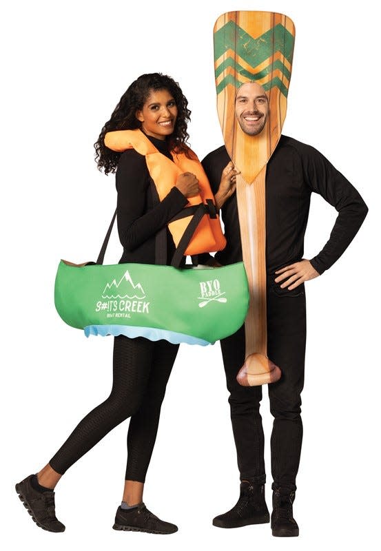 Canoe and paddle couples costume.
