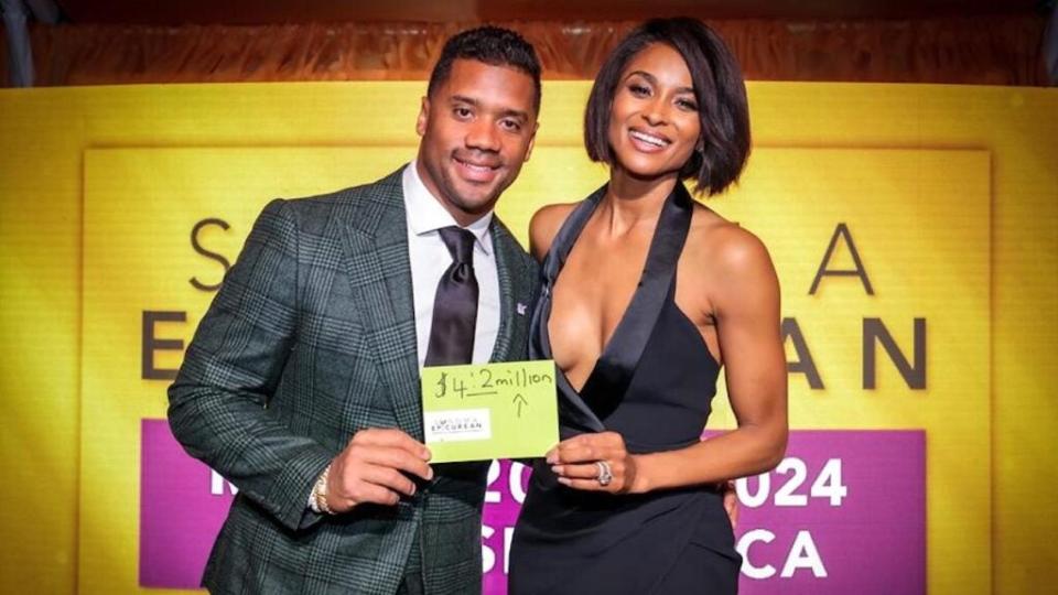 Super Bowl-winning quarterback Russell Wilson and his wife, Grammy Award-winning singer/songwriter Ciara, co-hosted the 2023 Sonoma Epicurean Epic Feast and Auction at the Montage Healdsburg in Sonoma County. (V Foundation Sonoma Epicurean)