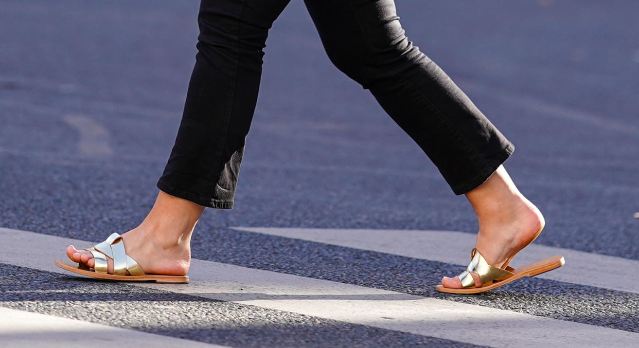 Marks and Spencer's Leather Open Toe Sliders have received flowing reviews from shoppers - and they're on our summer shopping wish list.  (Getty Images)