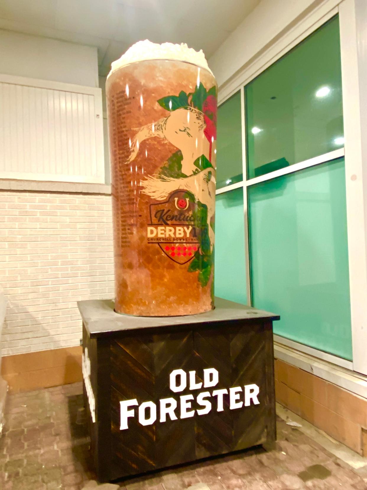 Giant mint julep glass at Churchill Downs