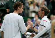 <p>Murray’s first senior Wimbledon campaign ended in heartbreak in 2015 as he was forced to retire against 2002 finalist David Nalbandian, despite being two sets to love up. (Getty Images) </p>